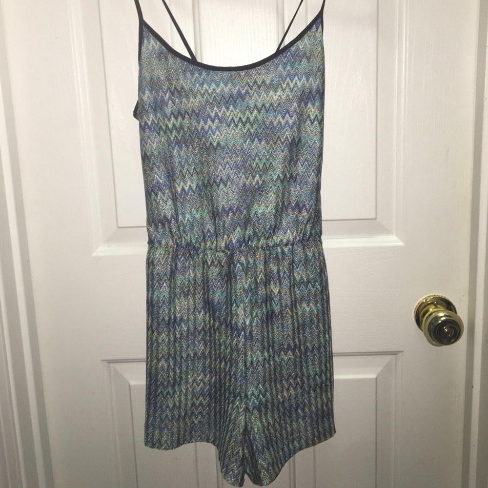 Forever 21 blue and green romper